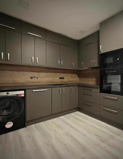 moderní designová kuchyňská linka s výsuvy Blum